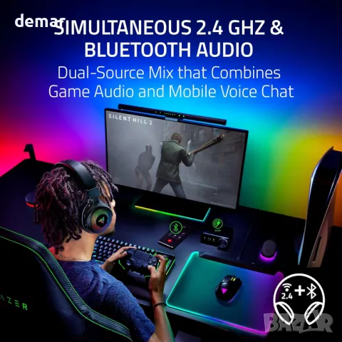 Razer Kraken V4 Pro - Безжични геймърски слушалки с OLED контролен хъб, снимка 9 - Bluetooth слушалки - 47860878