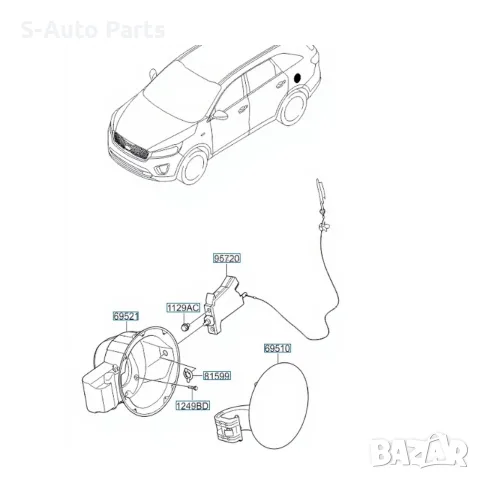 Моторче за заключване на резервоар за Kia Sorento MK3, снимка 5 - Аксесоари и консумативи - 55844694