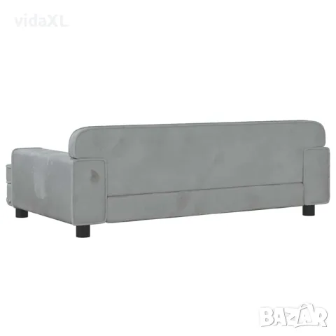 vidaXL Кучешко легло светлосиво 90x53x30 см кадифе, снимка 5 - За кучета - 56146336