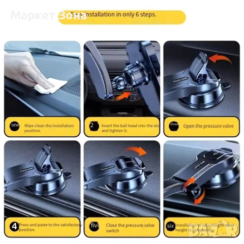 Ново 2025 Надграден Нано Вакуумен Държач за Телефон, снимка 3 - Аксесоари и консумативи - 51537227