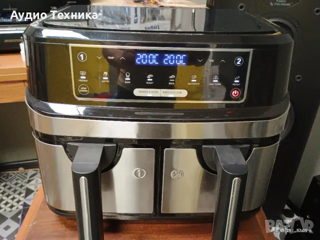 AIR FRYER. Фритюрник с горещ въздух с 2 независими 4,5 L чекмеджета, 8 автоматични програми., снимка 1