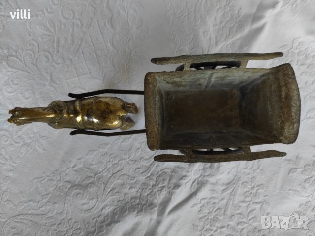 Пластика на кон с двуколка, снимка 5 - Статуетки - 38307478