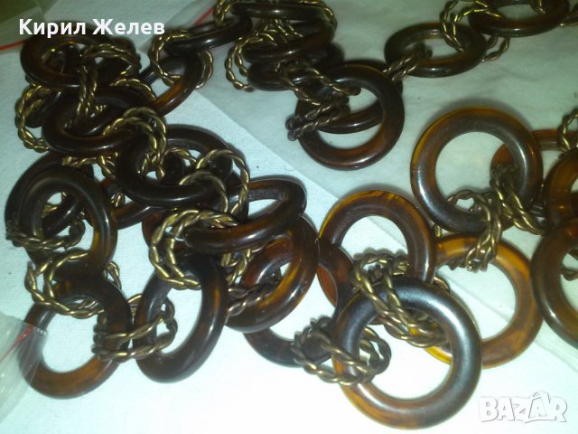 СТАР ВИНТИДЖ ГЕРДАН с МЕДНИ ЕЛЕМЕНТИ и КАТАЛИН 72361, снимка 5 - Колиета, медальони, синджири - 29604893