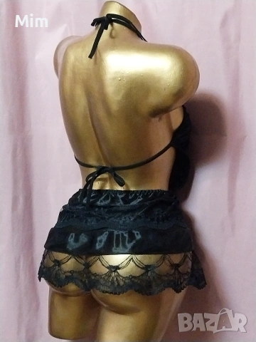 S Черна дантелена нощница , снимка 8 - Нощници - 53253342