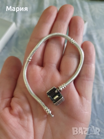 Сребърна гривна тип Пандора , снимка 2 - Гривни - 52649502