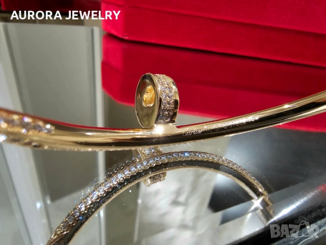 CARTIER Nail Juste un Clou Rose Gold Large Paved Diamonds Гривна Пирон, снимка 8 - Гривни - 53007382