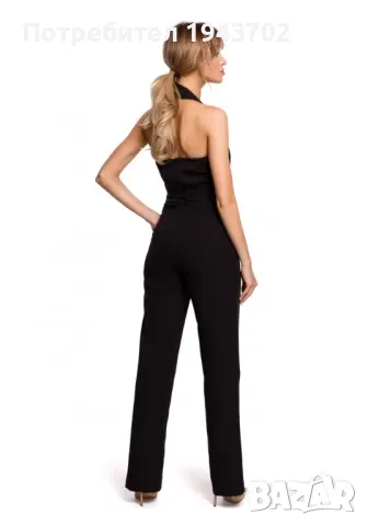 Елегантен дамски гащеризон в черен цвят M502 MOE, снимка 3 - Гащеризони - 47765172