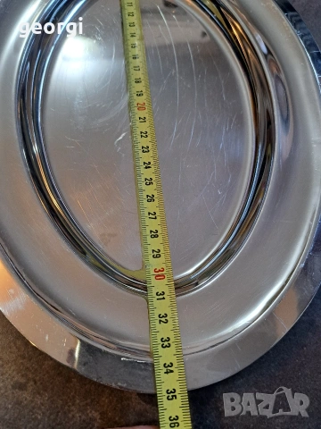 три овални италиански иноксови плата 32/4, снимка 6 - Чинии - 53159672