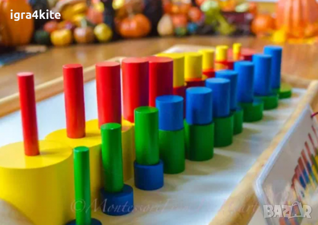 -20% Професионални Монтесори Дървени Червени Стикове в Голям Размер, снимка 12 - Образователни игри - 36540185