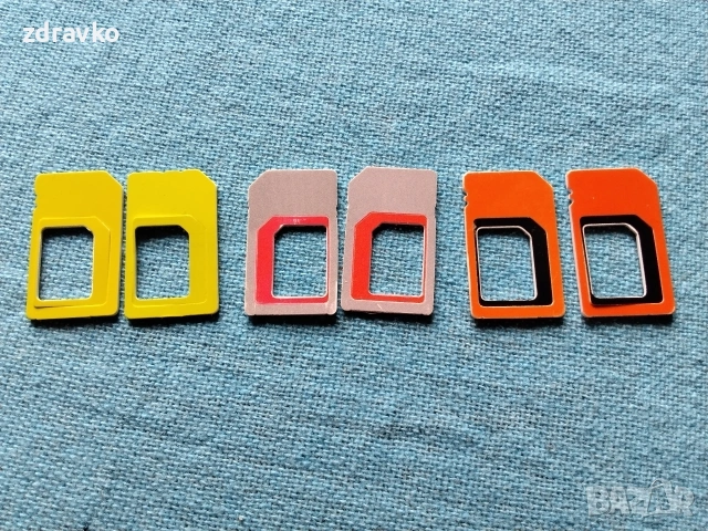 преходници от най малките до най големите стандартни размери на сим картите