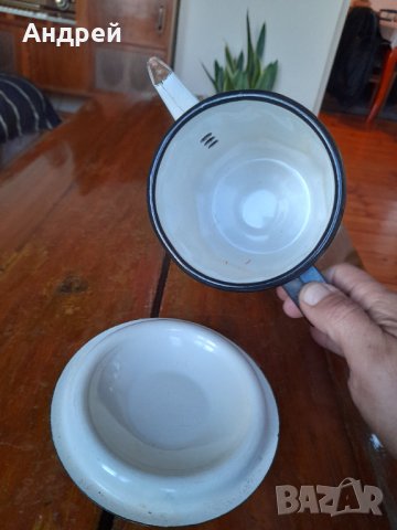 Стар емайлиран чайник #52, снимка 5 - Антикварни и старинни предмети - 38746802