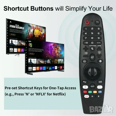Дистанционно за телевизори LG, широка съвместимост, LG Smart TV Remote Control AKB75855501 