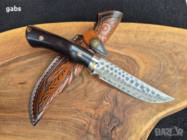 Ловен нож дамаска стомана,LN427, снимка 2 - Ножове - 52492194