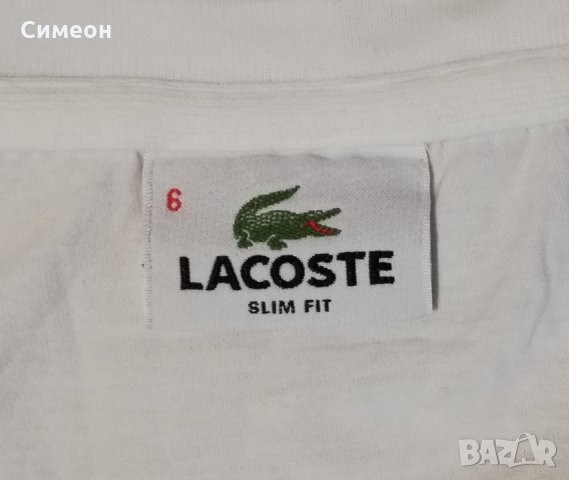 Lacoste оригинална тениска L памучна фланелка Slim Fit, снимка 4 - Тениски - 34982533
