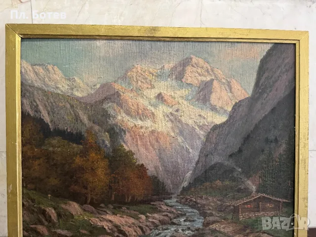 Стара маслена картина, снимка 5 - Картини - 48279692