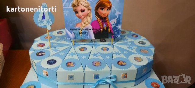 Картонена торта Леденото Кралство Анна и Елза  Frozen , снимка 1 - Други услуги - 30250533