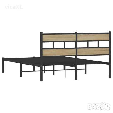 vidaXL Метална рамка за легло, без матрак, сонома дъб, 160x200 см, снимка 6 - Спални и легла - 56147476