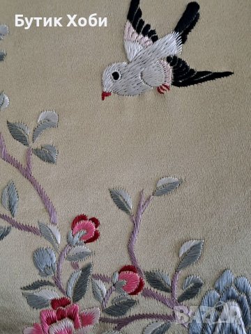 Стари бродирани пана от естествена коприна, снимка 8 - Антикварни и старинни предмети - 40807273