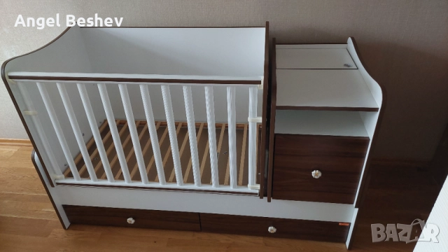 Трансформираща се бебешка кошара/легло/бюро Lorelli Trend Plus + матрак, снимка 8 - Бебешки легла и матраци - 52714333