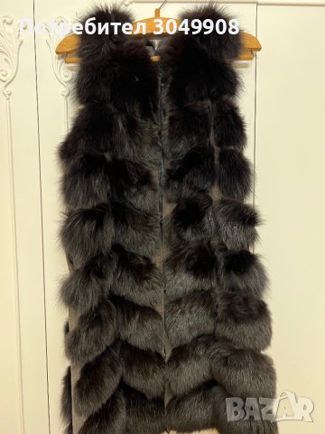 Дълъг елек от естествен косъм лисица, снимка 2 - Елеци - 42848378