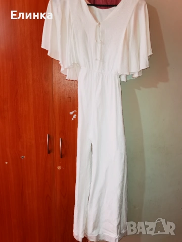 Официален бял гащеризон със розов колан , снимка 2 - Други - 53910035