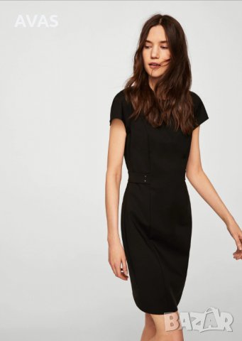 Нова MANGO -55% рокля S размер черна класическа офис делова, снимка 3 - Рокли - 29347443