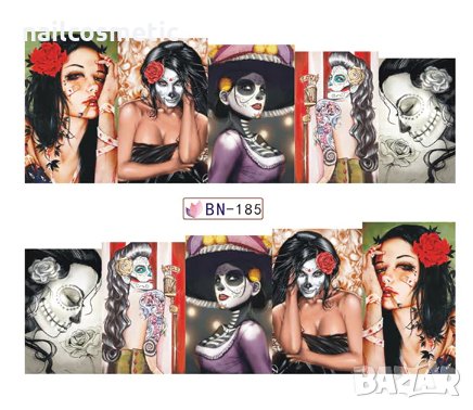 Водни стикери за маникюр черепи, снимка 6 - Продукти за маникюр - 30500462