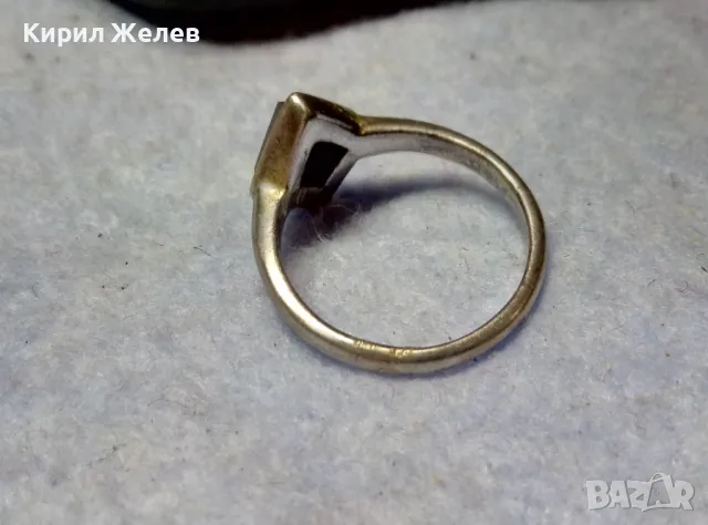 СТИЛЕН СКЪПОЦЕНЕН СРЕБЪРЕН ПРЪСТЕН СРЕБРО 925 с ШЛИФОВАН ЧЕРЕН ОНИКС 71211, снимка 11 - Пръстени - 49704252