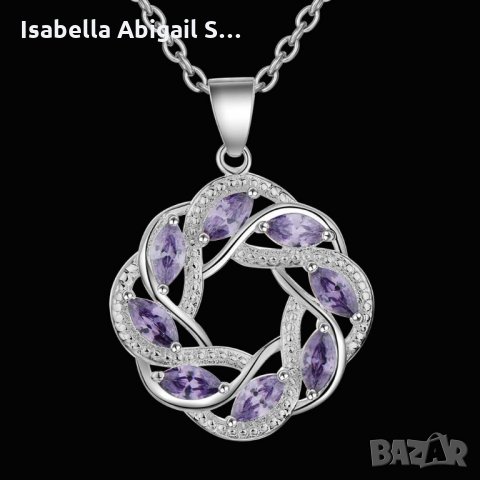 Сребърни колиета с червени и розови сапфири, снимка 6 - Колиета, медальони, синджири - 31632110