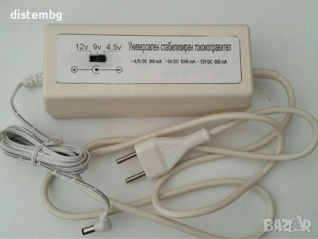 Универсален стабилизиран токоизправител 4.5V, 9V, 12V