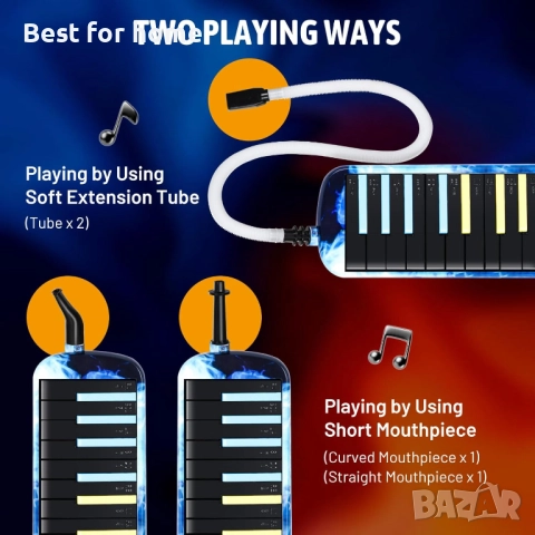 CAHAYA Melodica 32 клавиша, двоен тръбен мундщук, въздушно пиано, снимка 2 - Други - 51823075