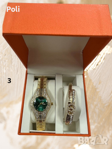 Подаръчен комплект часовник и гривна с кристали, снимка 3 - Дамски - 44781293