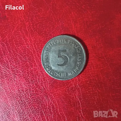 Германия 5 марки 1983 'G' - Карлсруе, снимка 2 - Нумизматика и бонистика - 50418411