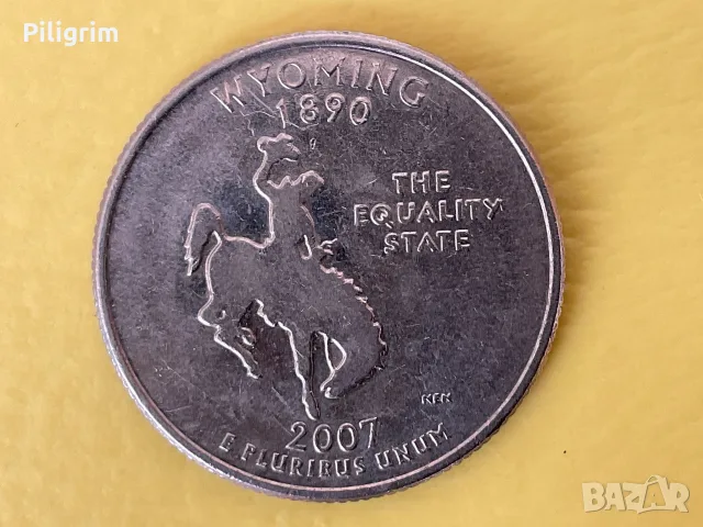 САЩ 25 цента 2007 г.(D), Wyoming.