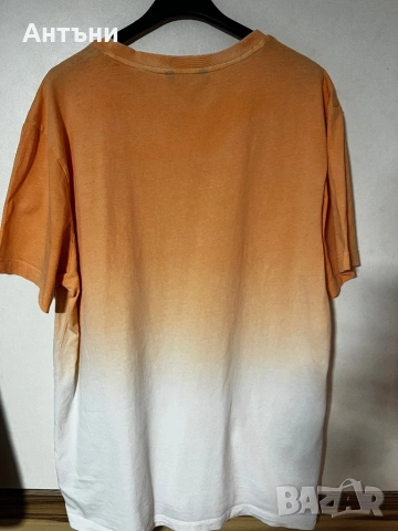 Бяло-оранжева тениска с къс ръкав, снимка 2 - Тениски - 53114354
