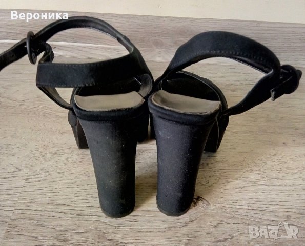 Елегантни официални дамски черни сандали на висок ток, снимка 3 - Дамски обувки на ток - 42272733