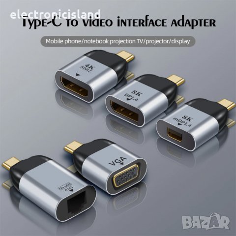 Луксозен Адаптер конвертор USB Type-C към DP порт 1.4 8K, снимка 2 - Кабели и адаптери - 35537782