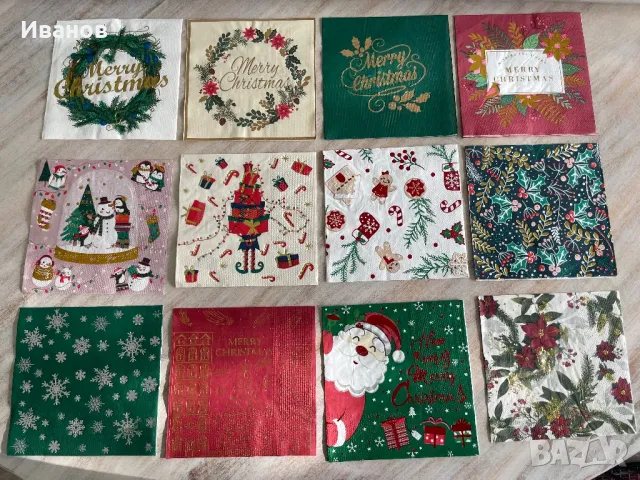 Колекция от 100 бр. коледни салфетки