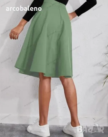 Дамска елегантна миди пола с копчета , снимка 4 - Поли - 49624766