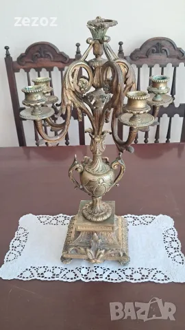 Свещник месинг Ар Нуво, снимка 2 - Свещи и свещници (декоративни) - 55938166