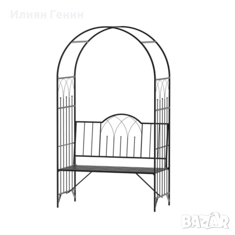 Арка от рози с пейка