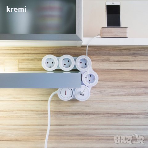 НОВИ! Разклонител 5 гнезда 2 USB-та Powerfix гъвкав 1.5м, снимка 2 - Разклонители и удължители - 29662805