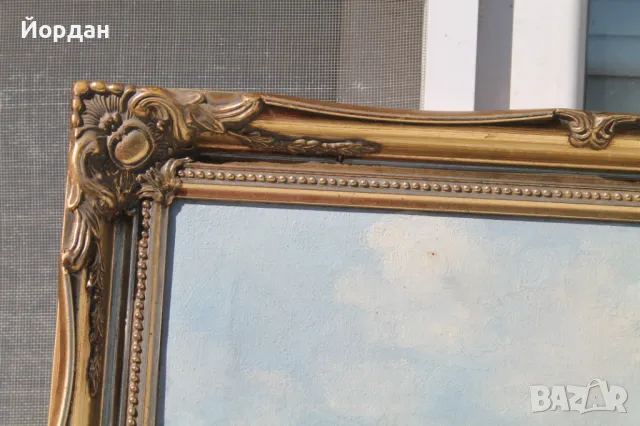 Стара европейска картина  масло върху платно, снимка 4 - Картини - 50085041