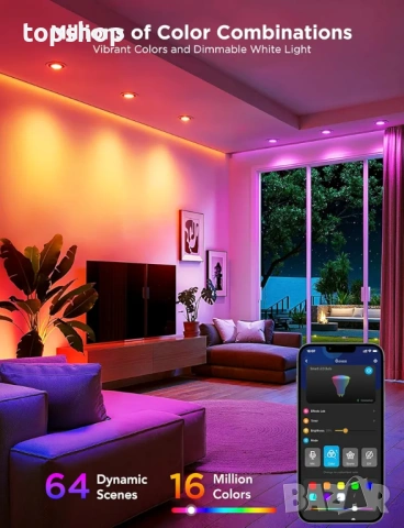 Чисто нови запечатани 4бр. Умни Крушки Govee GU10 Smart Bulb – Matter, RGBWW, WiFi & Bluetooth..., снимка 3 - Лед осветление - 54264144