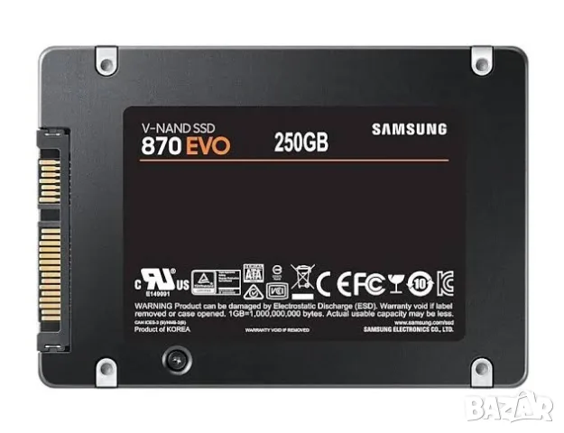 Samsung 870 EVO 250GB SSD / SATA III / 560 MB/s / 2.5" / V-NAND