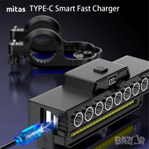 Ултра ярка 9 LED + 21 SMD светлина за велосипед, Фар, Клаксон, Батерия, снимка 7 - Аксесоари за велосипеди - 52003435