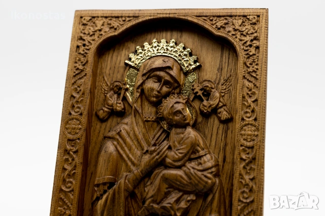 Релефна икона на Пресветата Майка Богородица с Младенеца, снимка 7 - Икони - 53223473