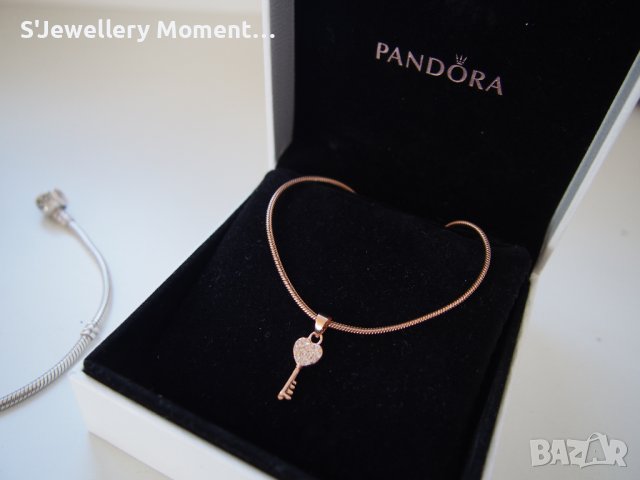 Pandora розово злато колие с висулка ключе, снимка 5 - Колиета, медальони, синджири - 38206051
