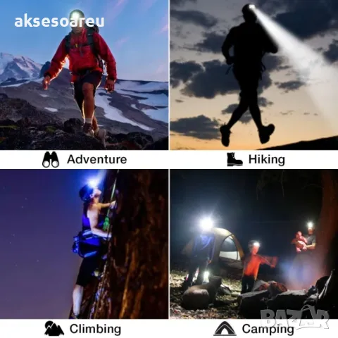 Висококачествен Мощен LED челник Акумулаторен телескопичен фар водоустойчив работен фенер за глава, снимка 11 - Лед осветление - 48100738