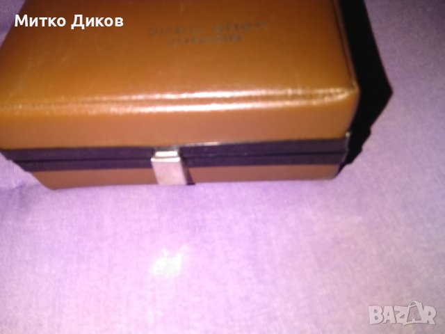 Кожена кутия с огледало несесер 125х103х51мм от соца, снимка 2 - Антикварни и старинни предмети - 44231416